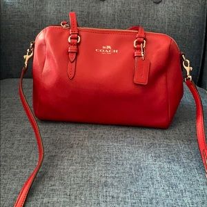 Red Coach bag.